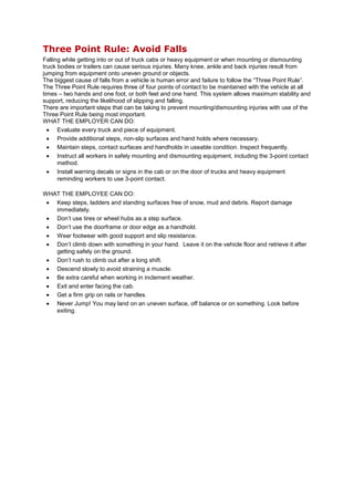 Three Point Rule Cdl DAILY TOOL BOX TALKS MODULES (1).docx