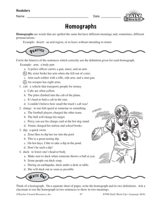 Run Homograph Daily Warm-Ups Language Skills Grade 6 BookE-book Bundle.pdf