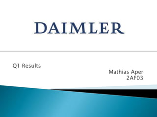 Q1 Results
             Mathias Aper
                   2AF03
 