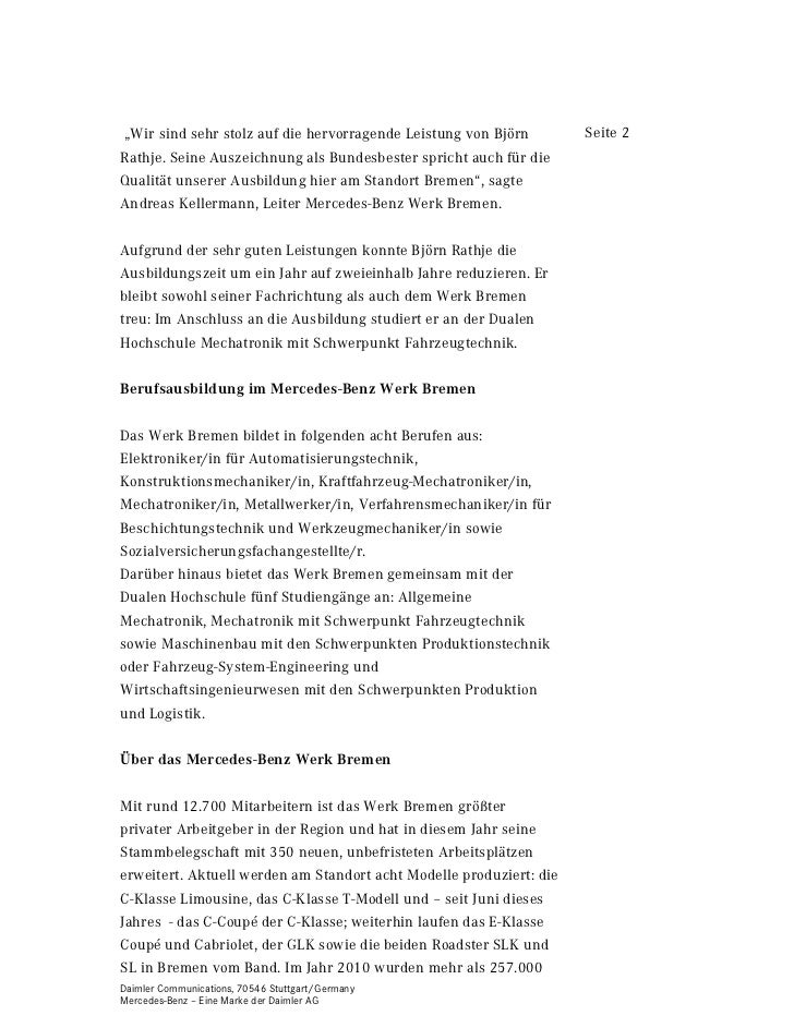 Daimler Presse Information Bundesbester Kfz Mechatroniker Pdf