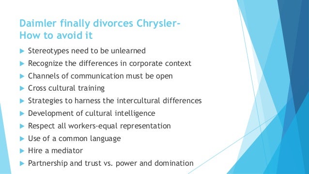 And Chrysler Merger daimler chrysler a cultural mismatch And Chrysler Merger daimler chrysler a cultural mismatch