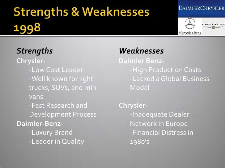 chrysler strengths and weaknesses Daimler Chrysler Ag: From Merger To Divorce chrysler strengths and weaknesses Daimler Chrysler Ag: From Merger To Divorce