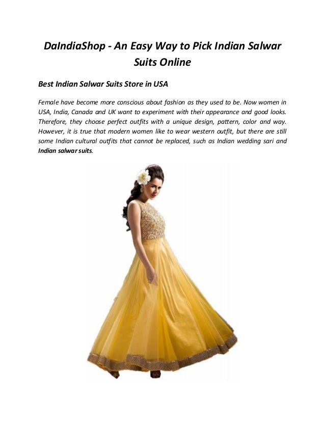 Da Indiashop An Easy Way To Pick Indian Salwar Suits Online