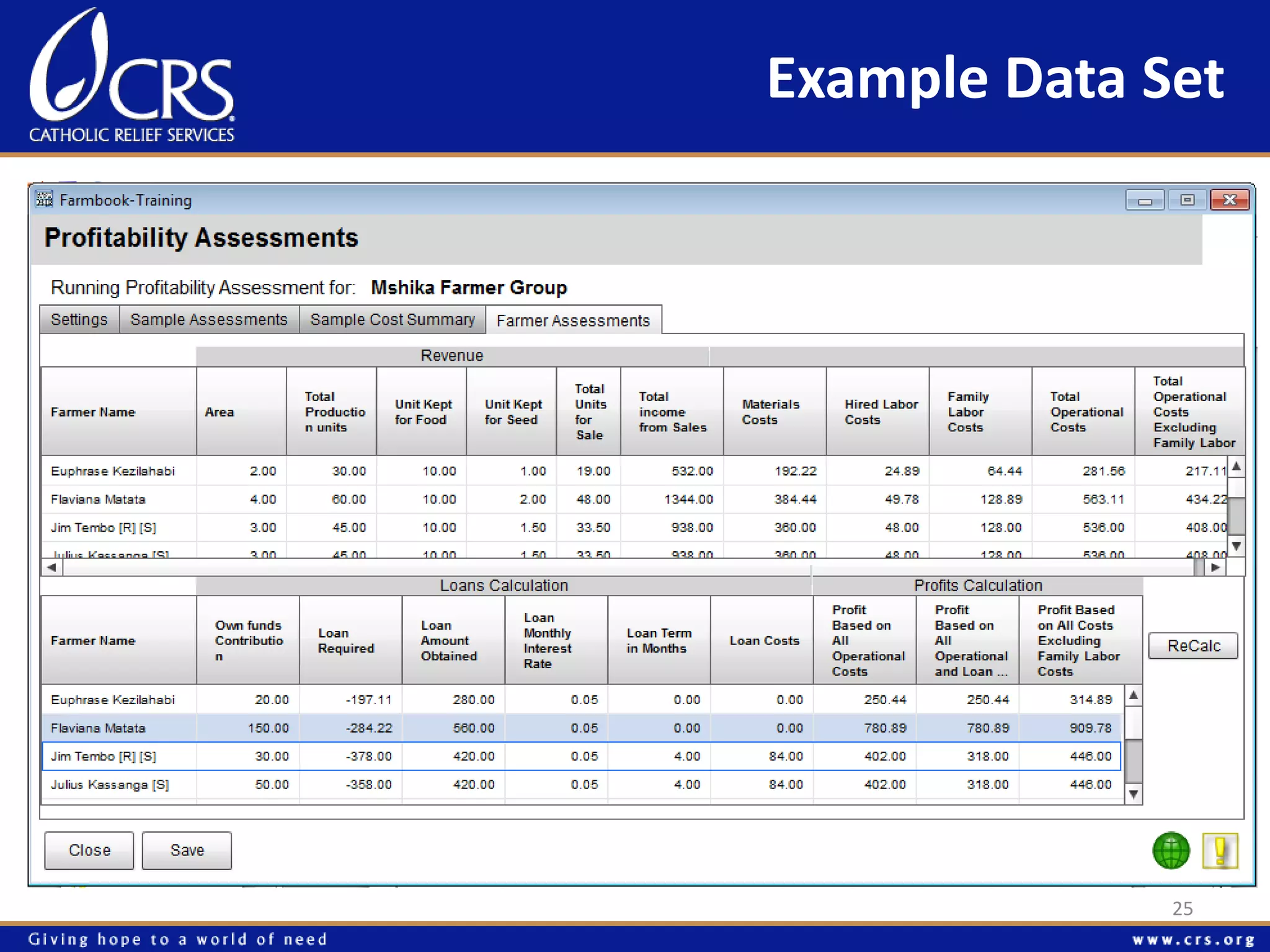 Example Data Set 
25 
 