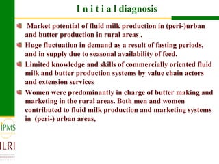 Dairy value chain development based on experiences  of IPMS and partners