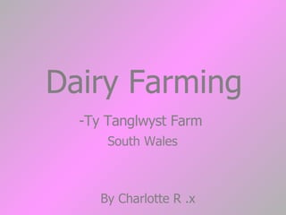 Dairy Farming -Ty Tanglwyst Farm South Wales By Charlotte R .x 