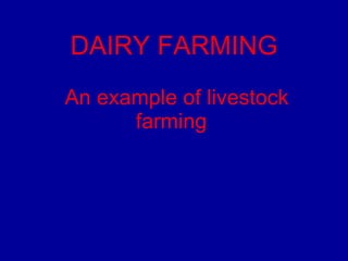 An example of livestock farming   DAIRY FARMING 