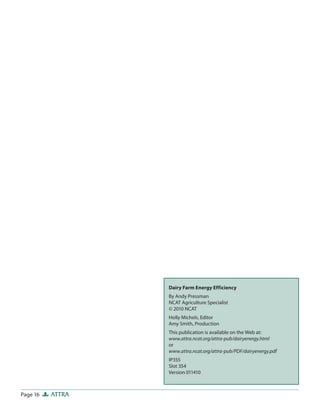 Dairy Farm Energy Efficiency | PDF