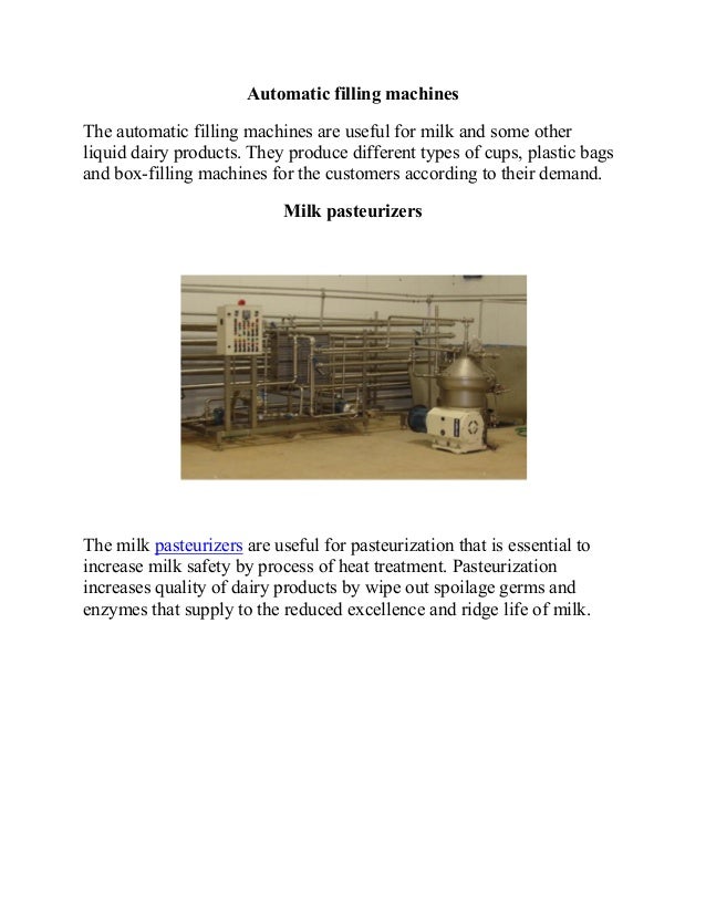 Dairy equipment and their working