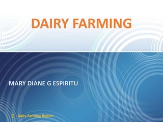 DAIRY FARMING
Dairy Farming Report1
 