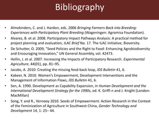 Integrating gender equity and empowerment in the Dairy Goat and Root Crop Production project: Current issues and next steps