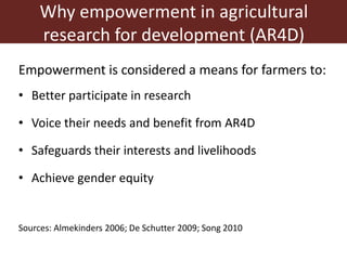 Integrating gender equity and empowerment in the Dairy Goat and Root Crop Production project: Current issues and next steps