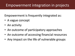 Integrating gender equity and empowerment in the Dairy Goat and Root Crop Production project: Current issues and next steps