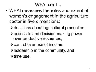 Evaluating the impacts of livestock microcredit and value chain programs on women’s empowerment using the women’s empowerment in agriculture index (WEAI)