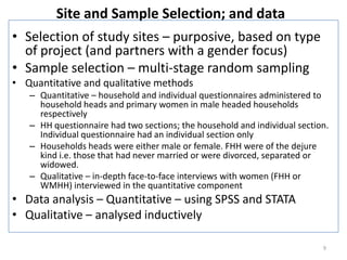 Evaluating the impacts of livestock microcredit and value chain programs on women’s empowerment using the women’s empowerment in agriculture index (WEAI)