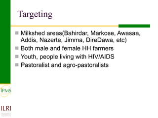 IPMS experience sharing workshop: Dairy group report