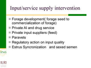 IPMS experience sharing workshop: Dairy group report