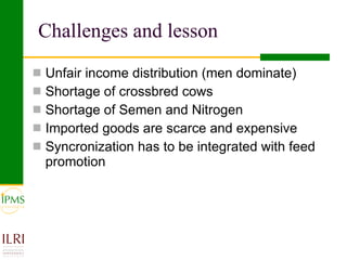 IPMS experience sharing workshop: Dairy group report