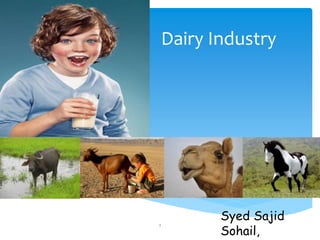 Dairy Industry
1
Syed Sajid
Sohail,
 