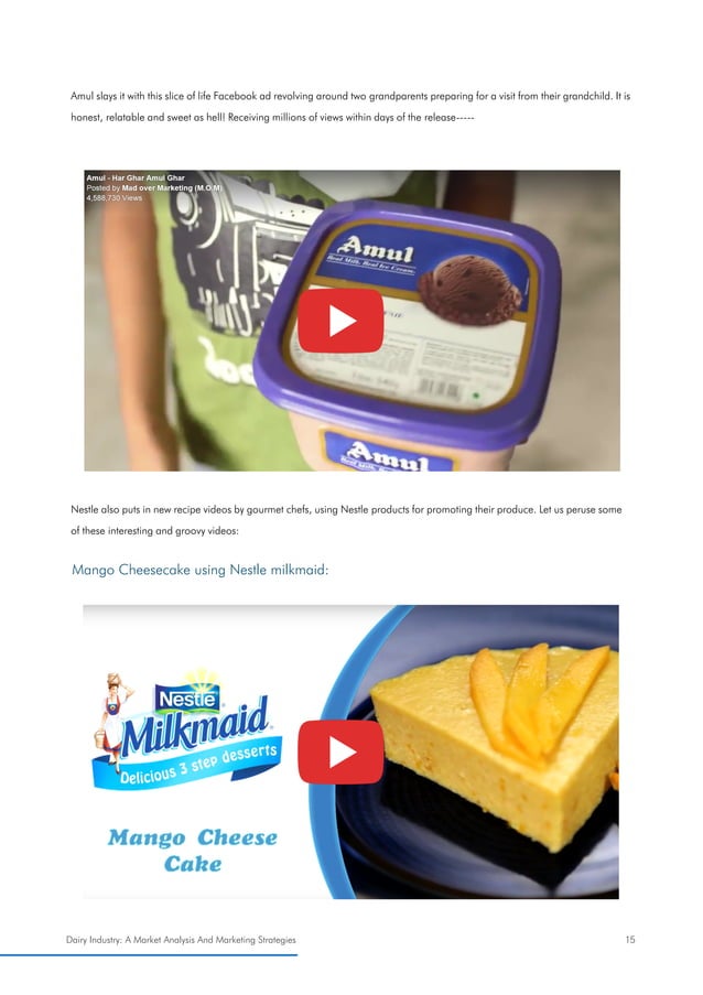 DAIRY INDUSTRY MARKET ANALYSIS AND MARKETING STRATEGIES