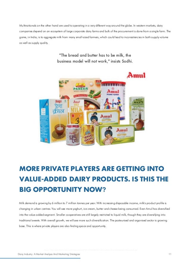 DAIRY INDUSTRY MARKET ANALYSIS AND MARKETING STRATEGIES