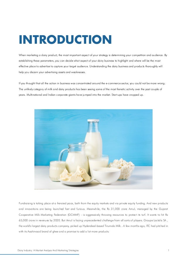 DAIRY INDUSTRY MARKET ANALYSIS AND MARKETING STRATEGIES