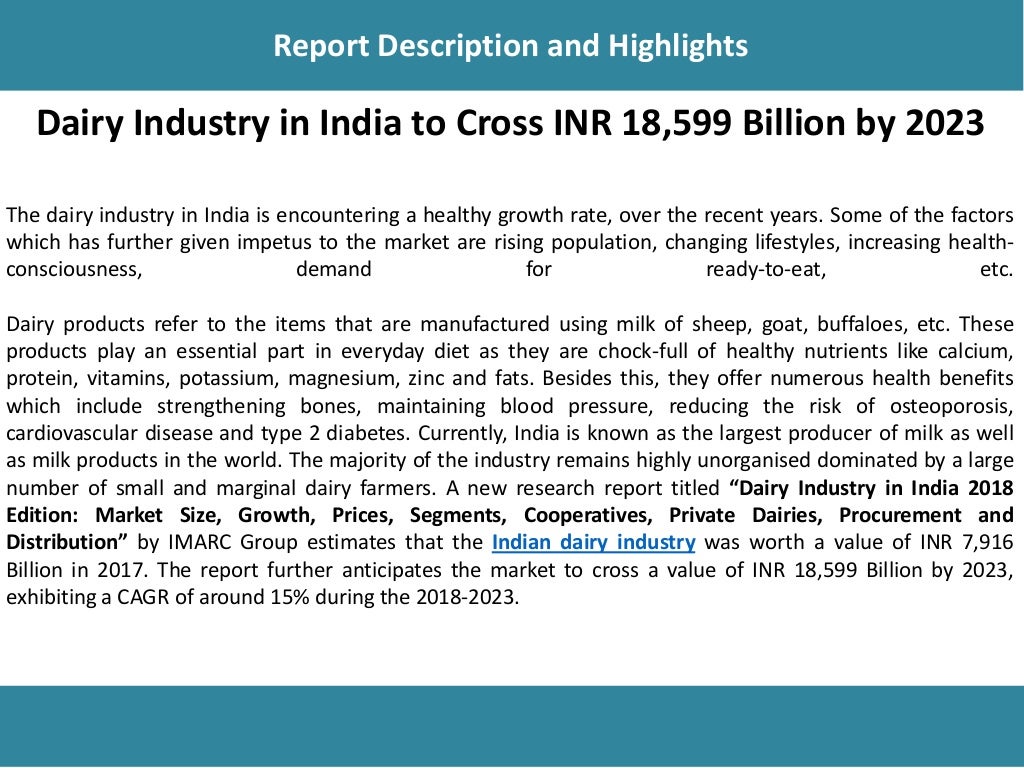 Dairy Industry in India Share, Size, Growth, Trends And Forecast (20…