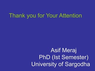 1/14/2023 36
Thank you for Your Attention
Asif Meraj
PhD (Ist Semester)
University of Sargodha
 