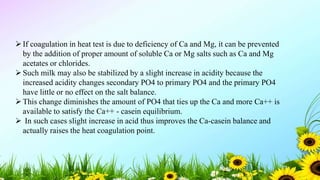Salt Balance and Heat Stability of Concentrated and Dried Milk | PPTX