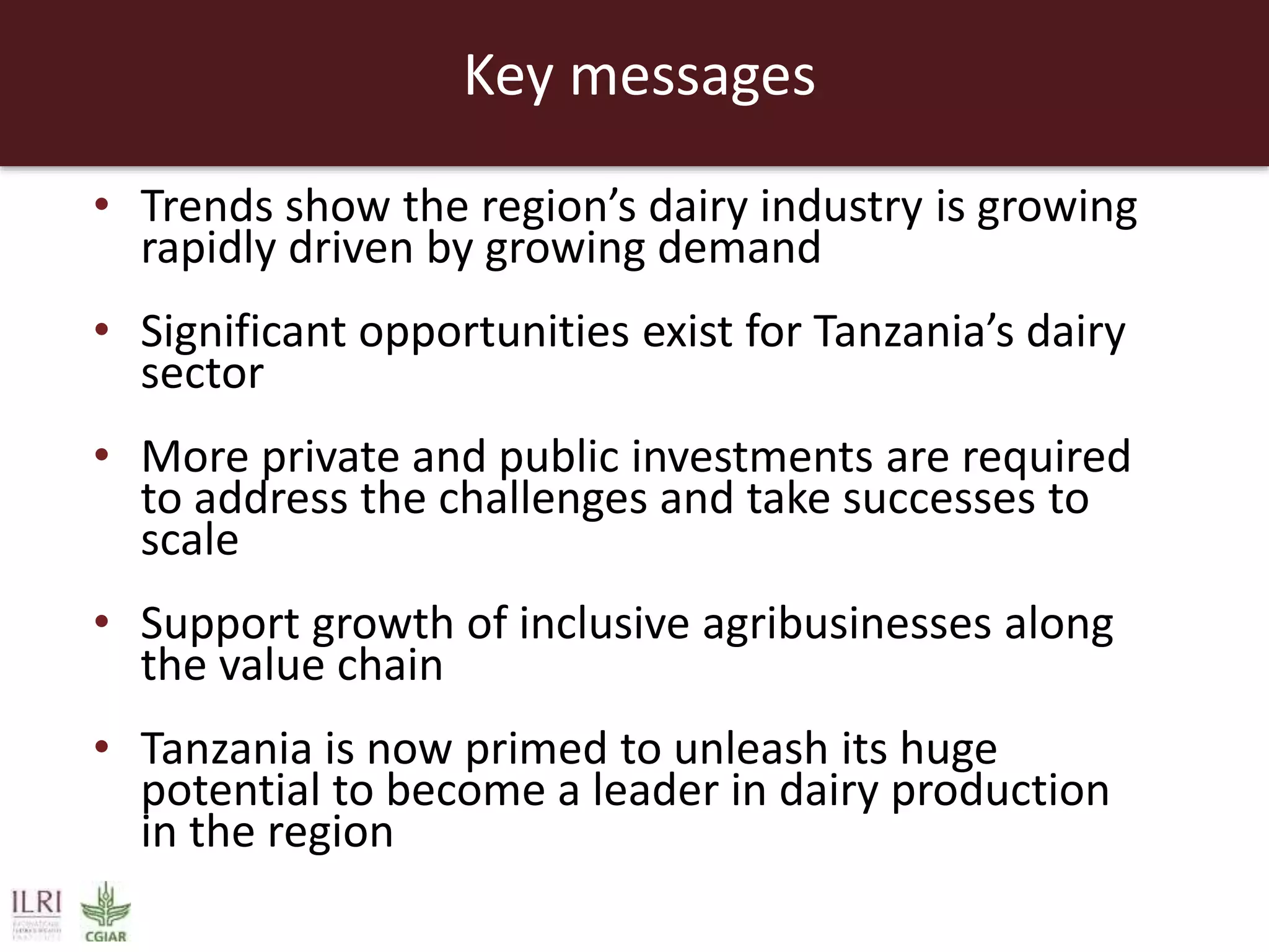 Regional markets outlook and lessons for the dairy sector in Tanzania ...