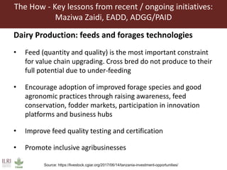 Regional markets outlook and lessons for the dairy sector in Tanzania 
