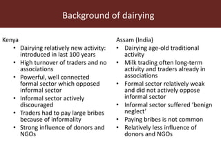 Formalizing the informal: Experiences from a training and certification scheme in the dairy sector in Assam (India) and Kenya