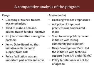 Formalizing the informal: Experiences from a training and certification scheme in the dairy sector in Assam (India) and Kenya