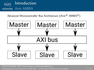 DAIS19: Developing Secure Services for IoT with OP-TEE: A First Look at ...