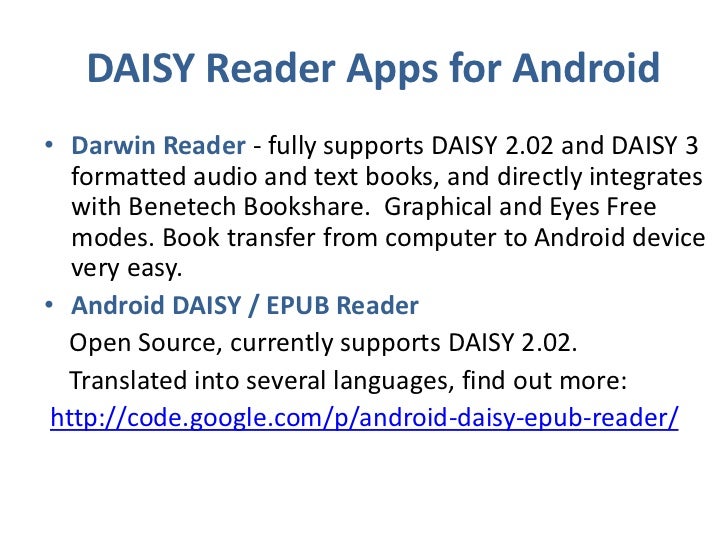 DAISY Readers Mobile Applications