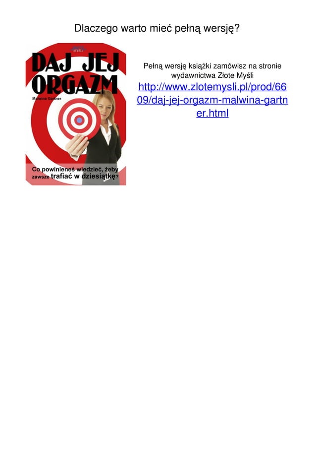 Daj jej orgazm / Malwina Gartner PDF