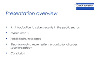 Cybersecurity: Public Sector Threats and Responses | PPT