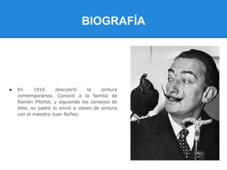 BIOGRAFÍA




●   En     1916     descubrió     la    pintura
    contemporánea. Conoció a la familia de
    Ramón Pitchot, y siguiendo los consejos de
    éste, su padre lo envió a clases de pintura
    con el maestro Juan Núñez.
 