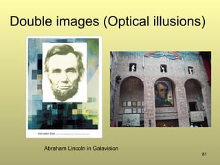 81
Double images (Optical illusions)
Abraham Lincoln in Galavision
 