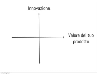 Innovazione
Valore del tuo
prodotto
martedì 8 aprile 14
 