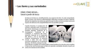 • Los ítems y sus variedades
 