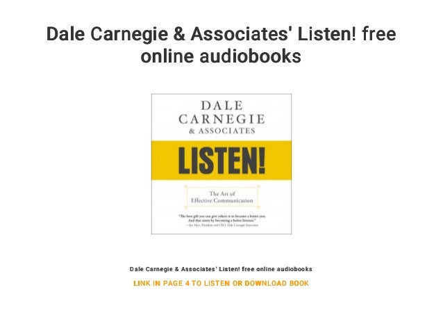 Dale Carnegie & Associates' Listen! free online audiobooks