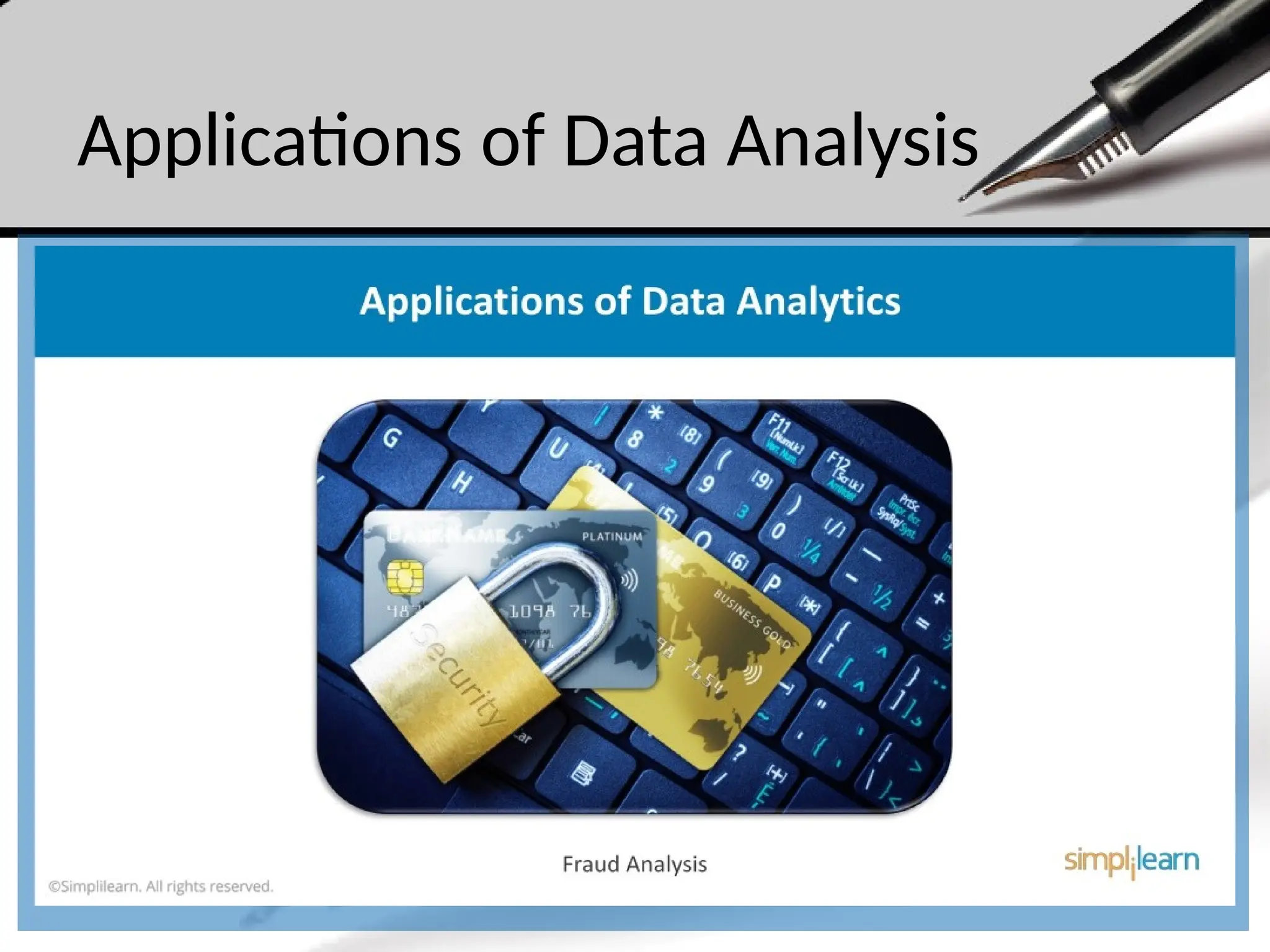 Applications of Data Analysis
 