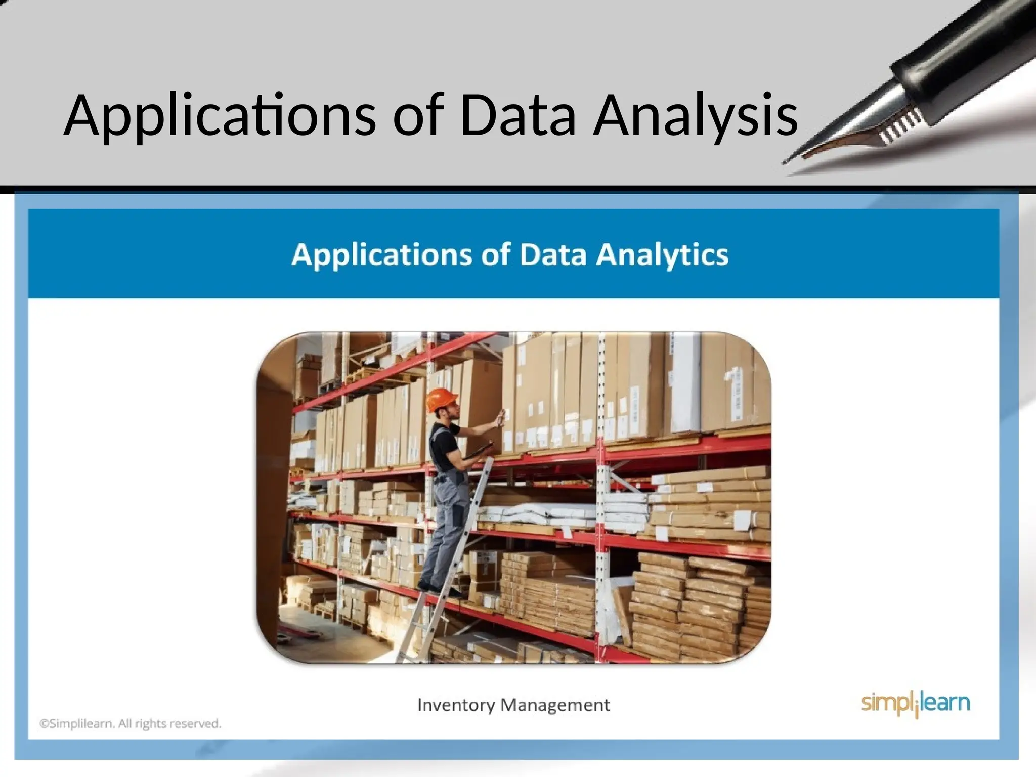 Applications of Data Analysis
 