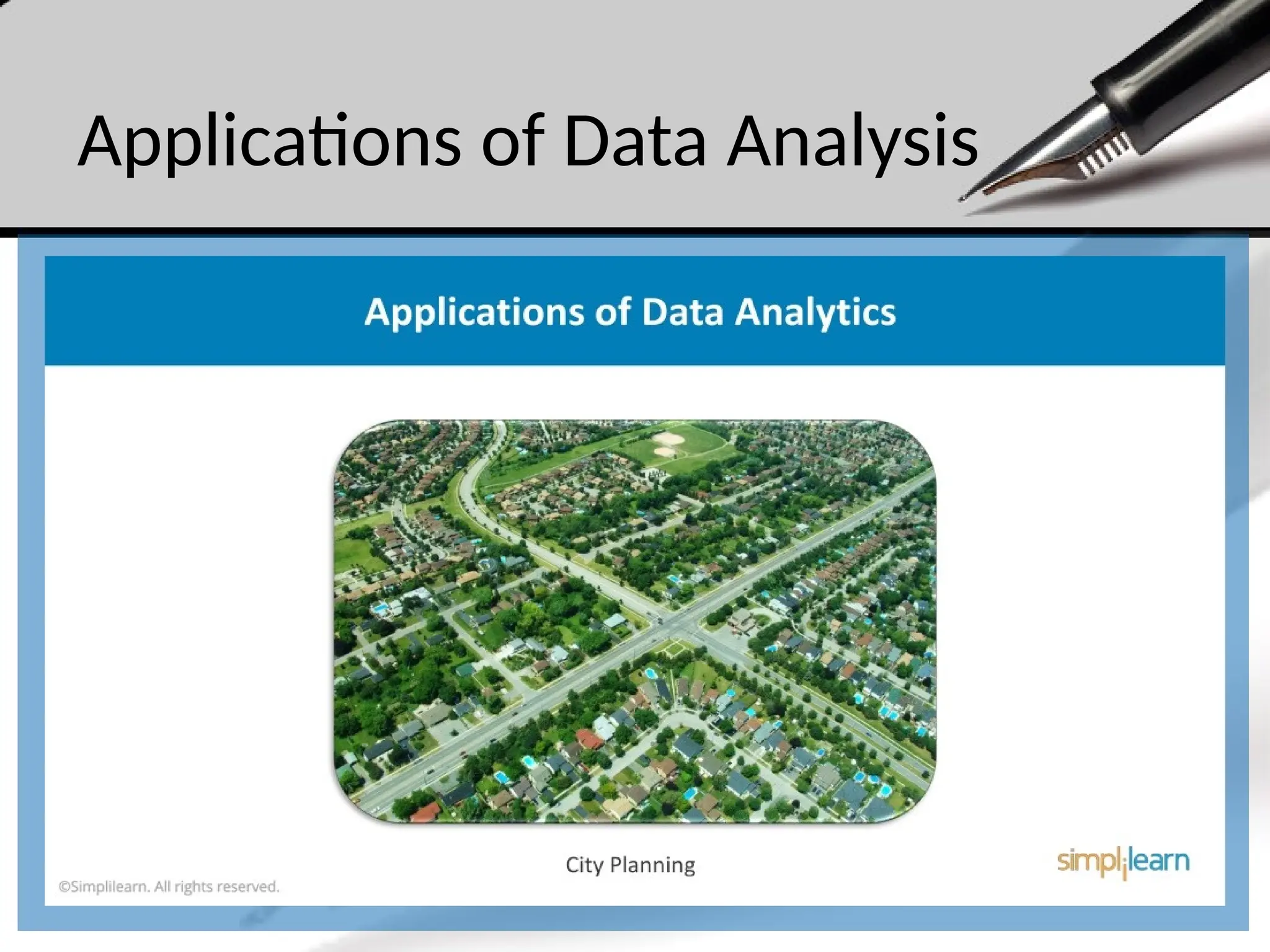 Applications of Data Analysis
 