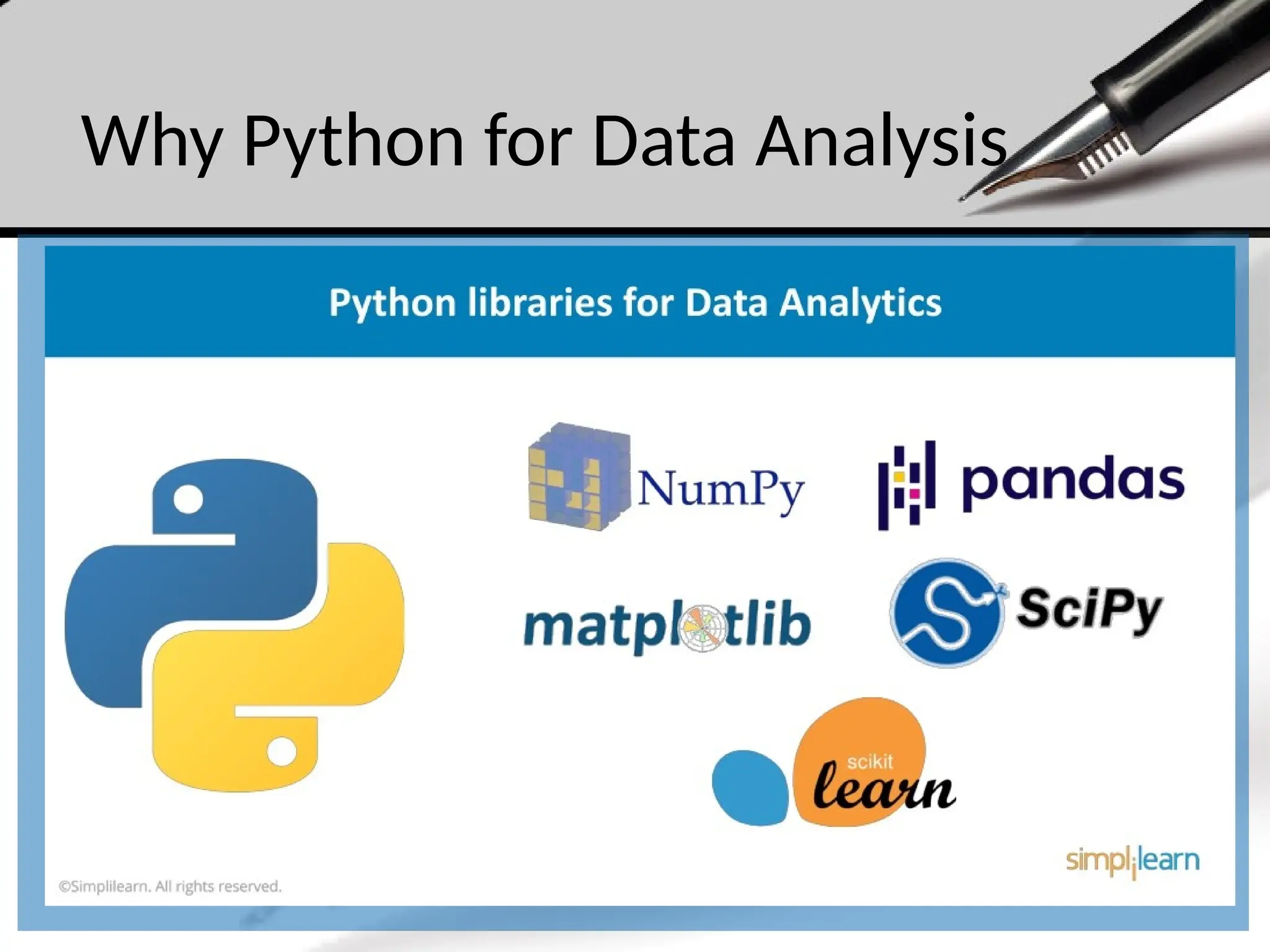 Why Python for Data Analysis
 