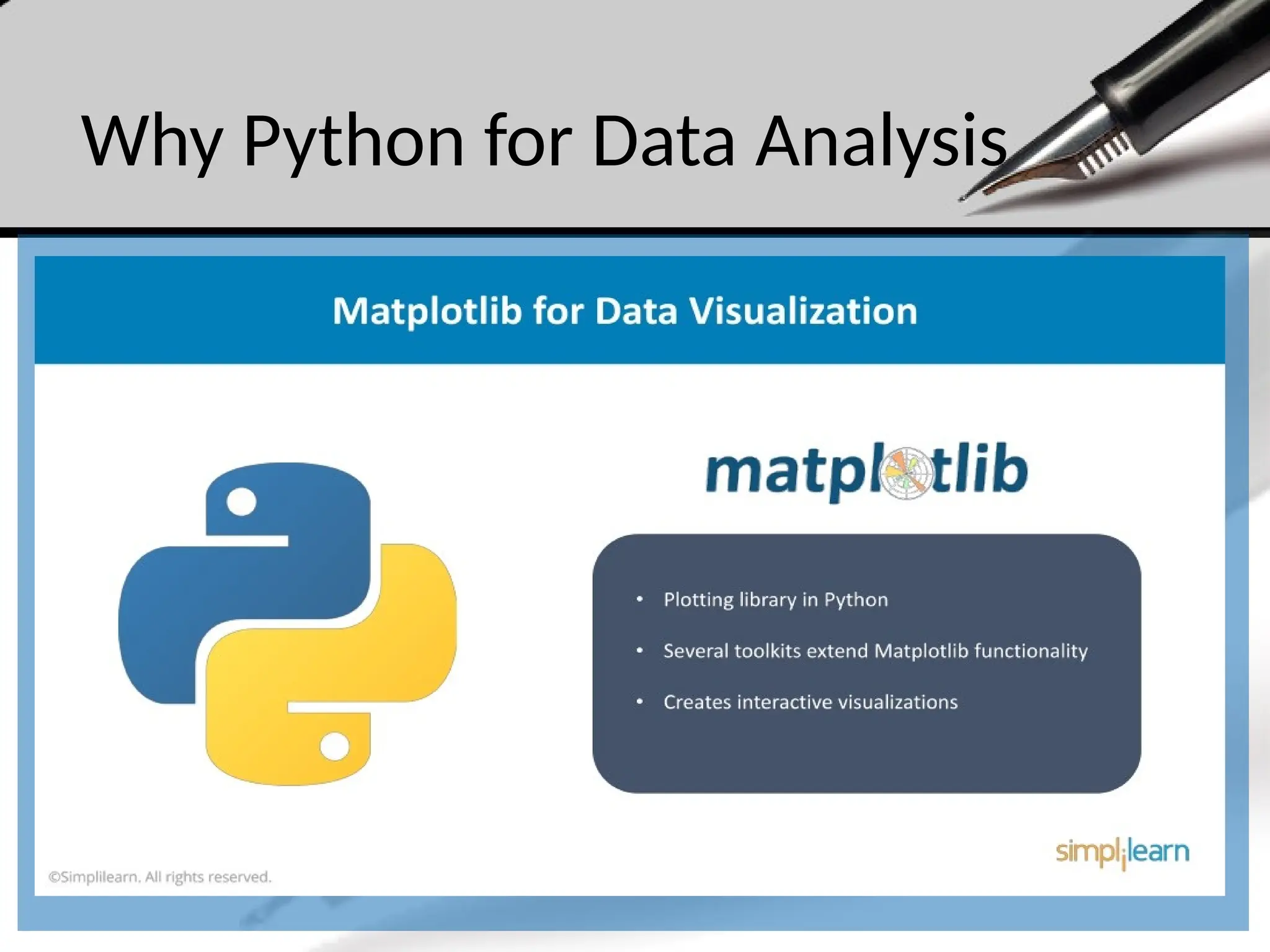 Why Python for Data Analysis
 