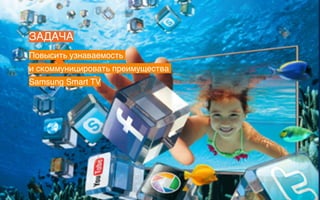 Повысить узнаваемость  
и скоммуницировать преимущества
Samsung Smart TV
ЗАДАЧА
 
