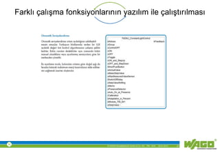 © WAGO Kontakttechnik GmbH & Co. KG PM - M.M. 23.01.2013 21
Farklı çalışma fonksiyonlarının yazılım ile çalıştırılması
 