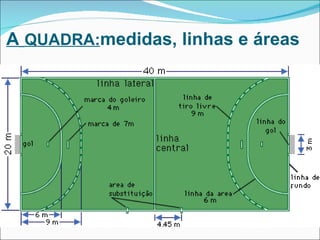 A   QUADRA: medidas, linhas e áreas 